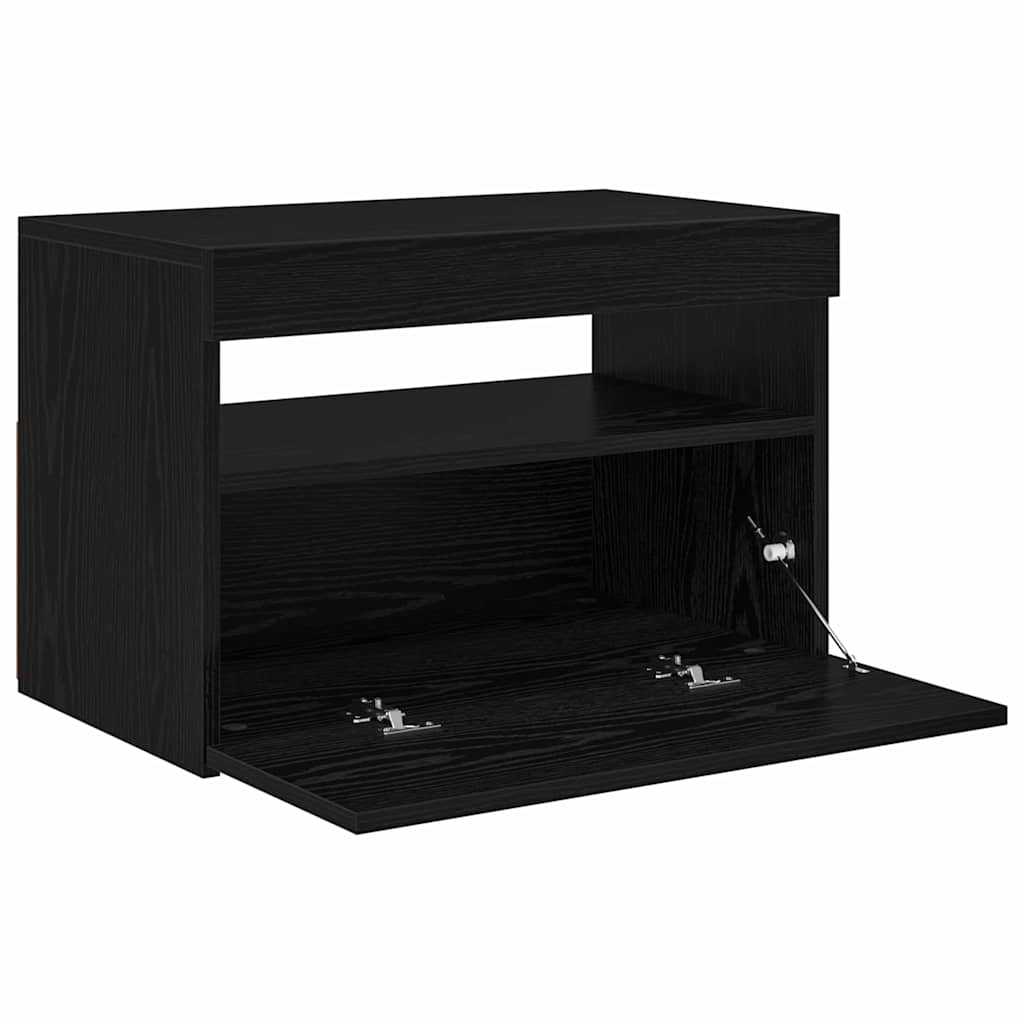 Mobile TV effetto Rovere Nero 60 x 35 x 40 cm Legno Ingegnerizzato