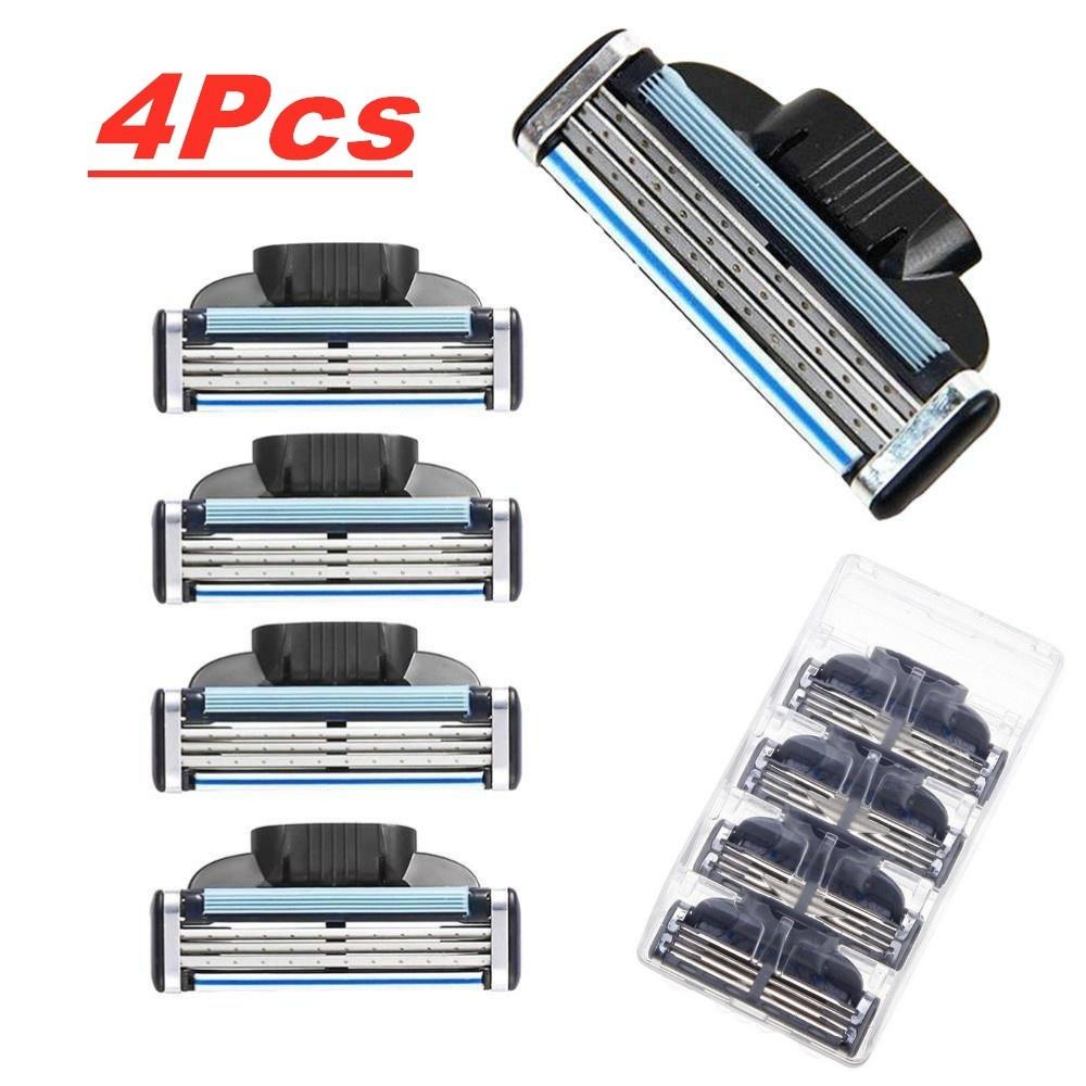 4pcs Compatible Blade Standard Manual 3-layer Razor Blade for MACHE 3 Men's Razors Tool