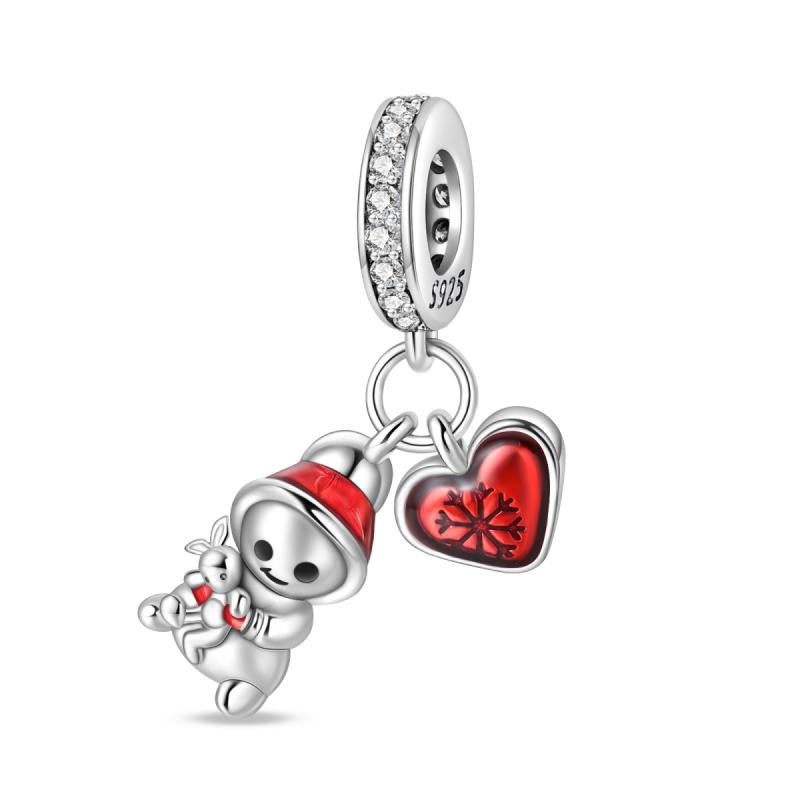 Newcopper Christmas Tree Elk Snowman Charms Fit Pan Original Bracelets Beads Diy Party Woman Jewelry Festival Gift
