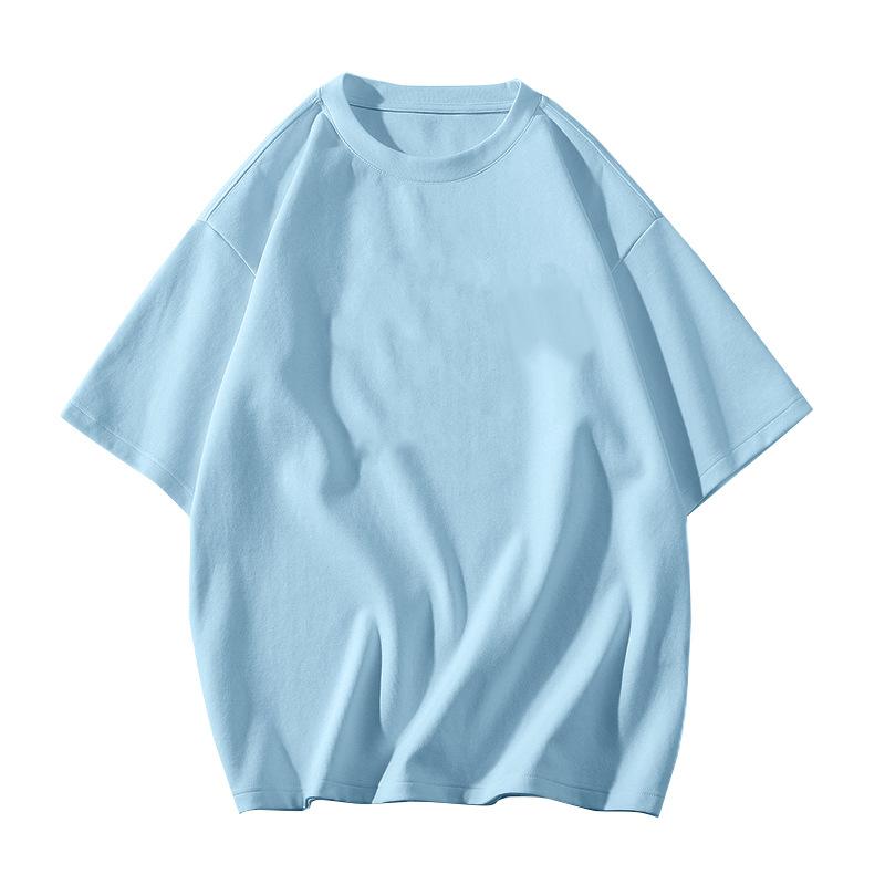 

Летняя футболка большого размера для мужчин и женщин, унисекс, корейская, 210 г, хлопок, короткий рукав, базовая футболка, свободные топы, однотонные футболки в стиле хип-хоп Y2K XL
