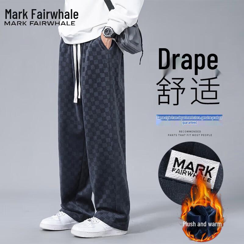 Mark Fairwhale Men's Plaid Casual Fleece-Lined Pants