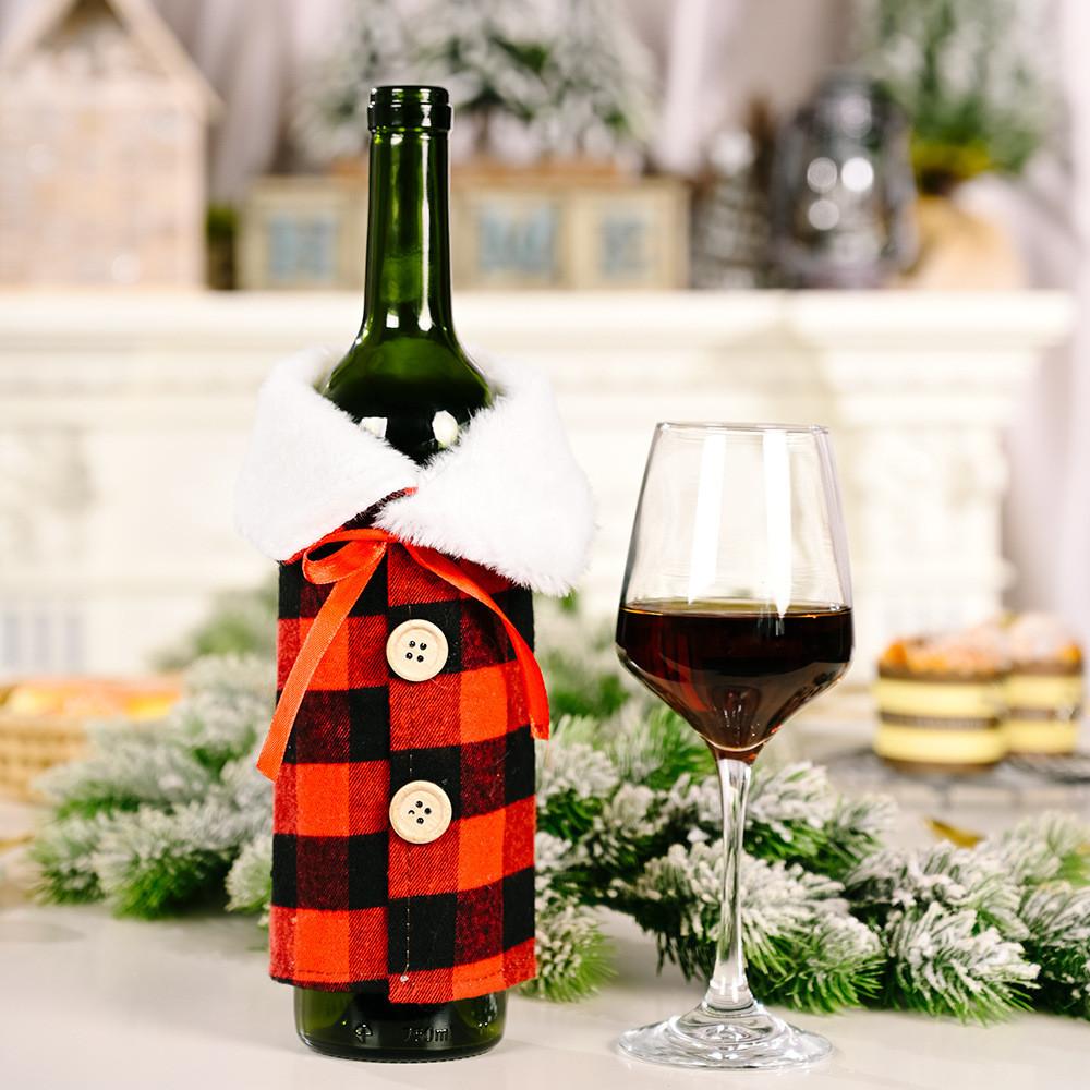 

Red Holiday Classic And Black Checkered Wine Bottle Wrap For Beautiful Christmas Displays
