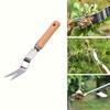 1PC Stainless Steel Weeding Fork, Wooden Handle, Garden Hand Weeding Tool, Durable Lawn Weeder