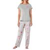 Women's Valentine's Day Butterfly Print Short,Sleeve Pajama Set