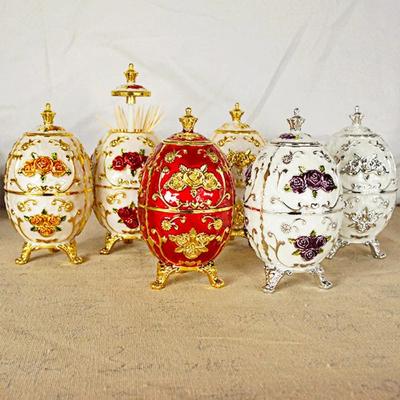 Rose Press Toothpick Holder, Light Luxury High Quality Household Goods, Fashion Retro Plastic Toothpick Box