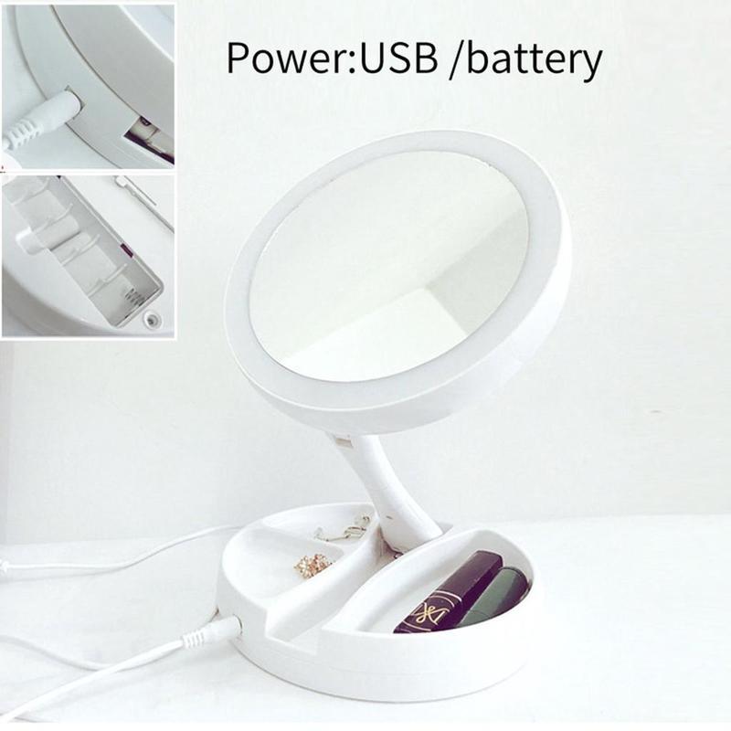 💰Köp billigt online Foldable USB Charging Or Battery LED Makeup Mirror
