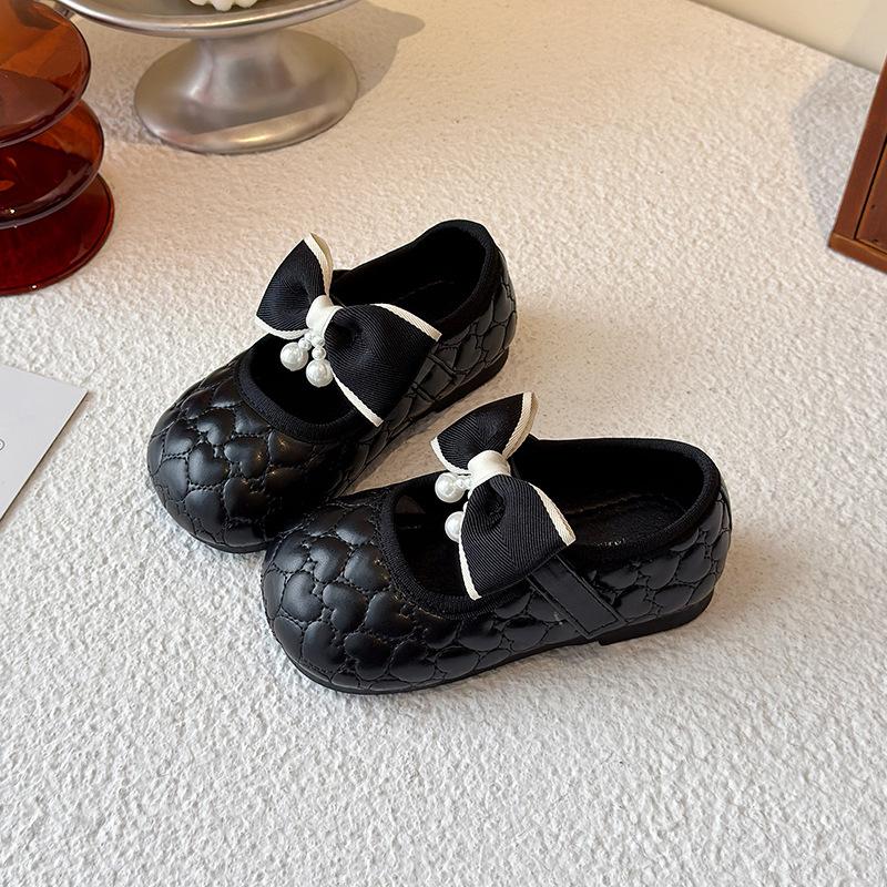 Girls shoes Children's princess small leather shoes 2025 spring and autumn new Doudou single shoes Xiaoxiangfeng soft-soled dance shoes