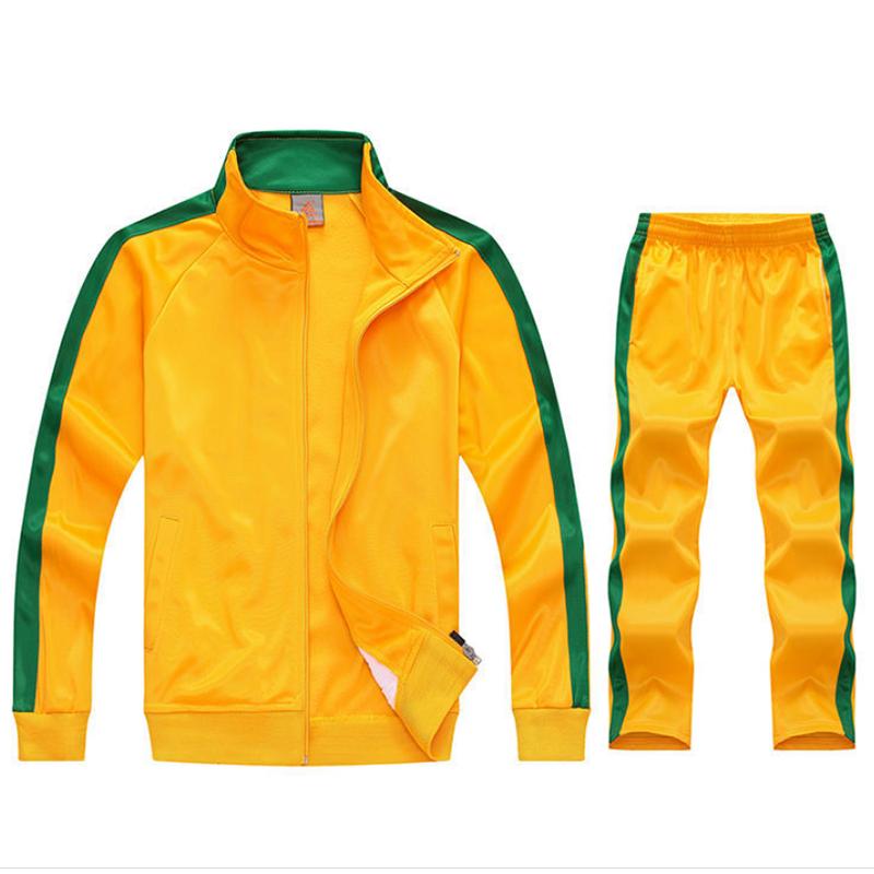 

Футбольная форма Универсальные повседневные мужские костюмы Разноцветные игровые тренировочные спортивные костюмы с длинными рукавами Золотая бархатная куртка Комплект из джерси L