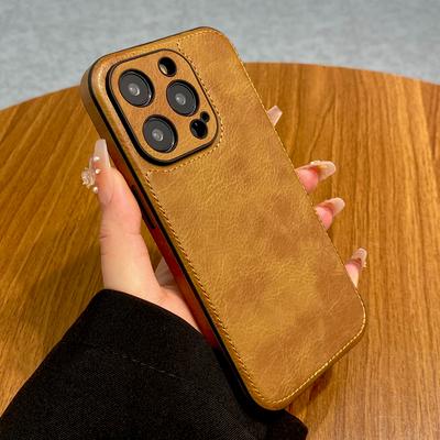 Luxury Leather Retra Case For iPhone 16 15 14 13 12 11 Pro Max 16Pro 15Pro 14Pro 13Pro iPhone15 iPhone14 iPhone16 iPhone13 Cover