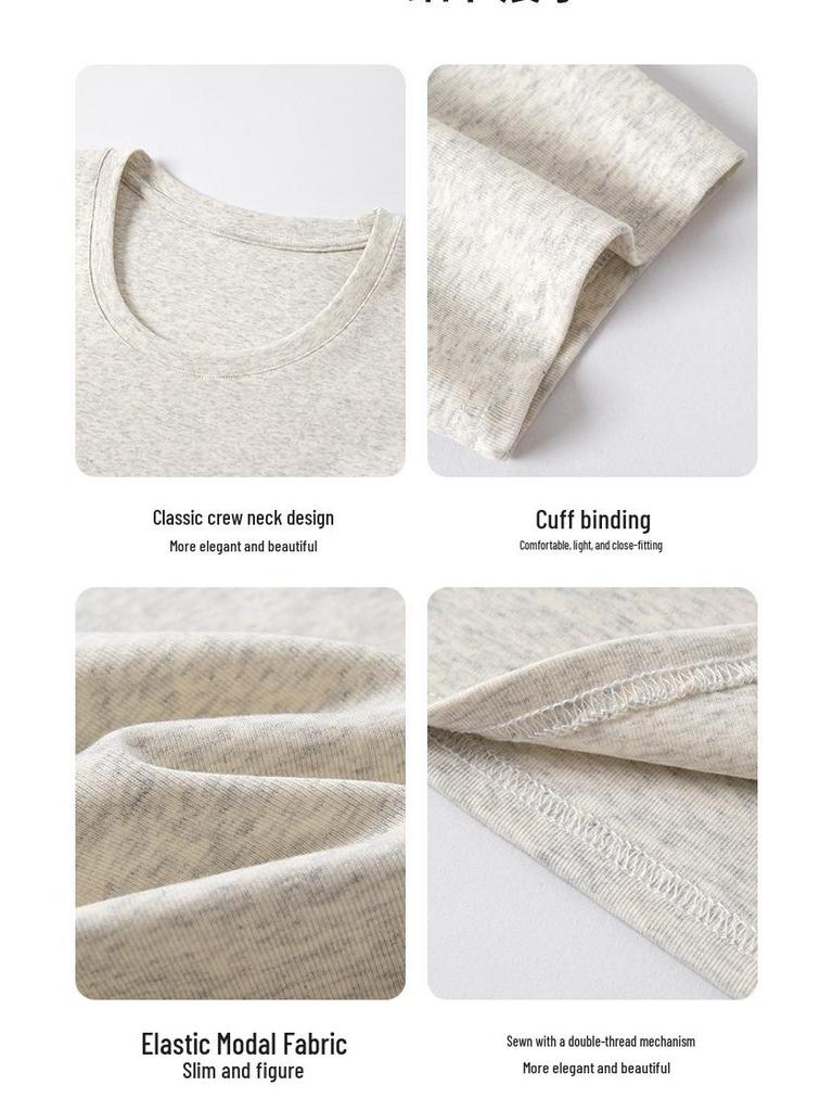 Women's Slim Fit Cotton U-Neck Short Sleeve Base Layer T-shirt