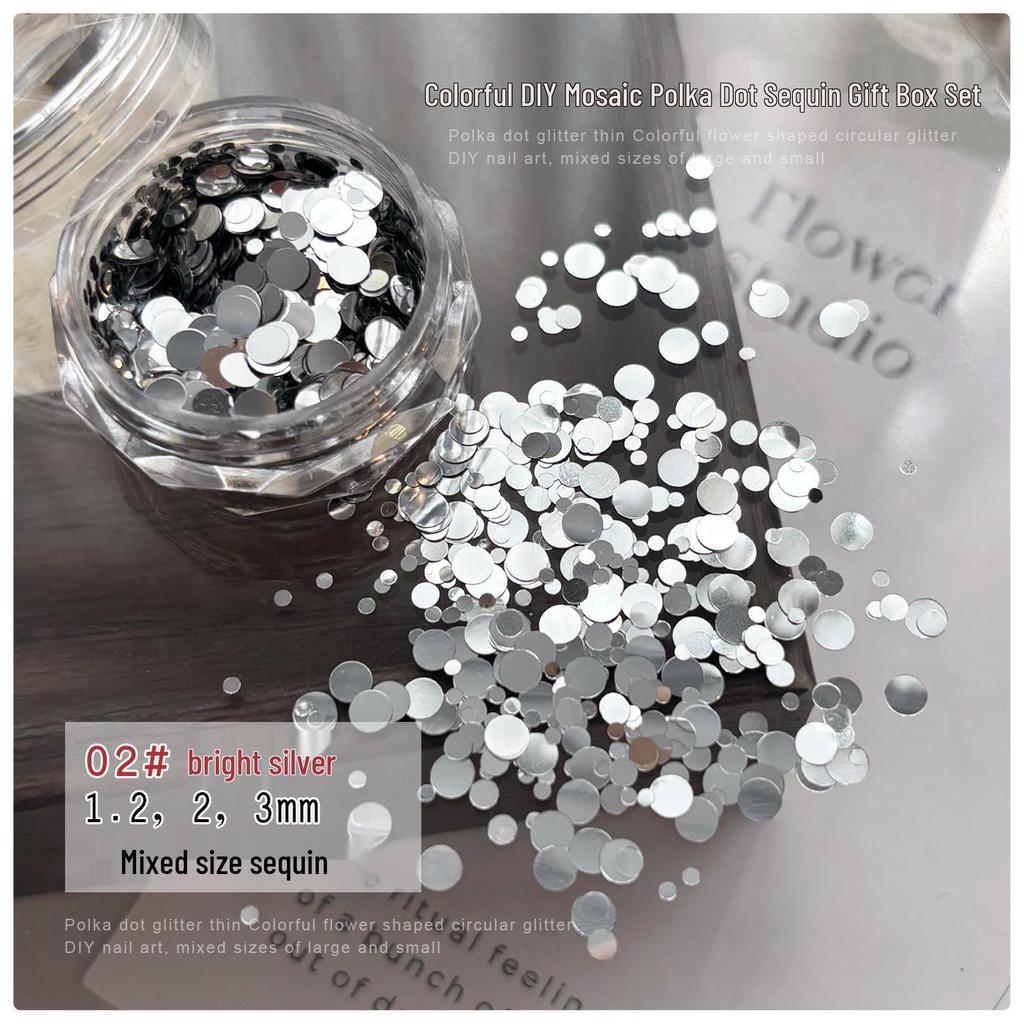Colorful Sequin Patchwork Nail Art Decorations - Spring/Summer Mixed Sizes DIY Stickers