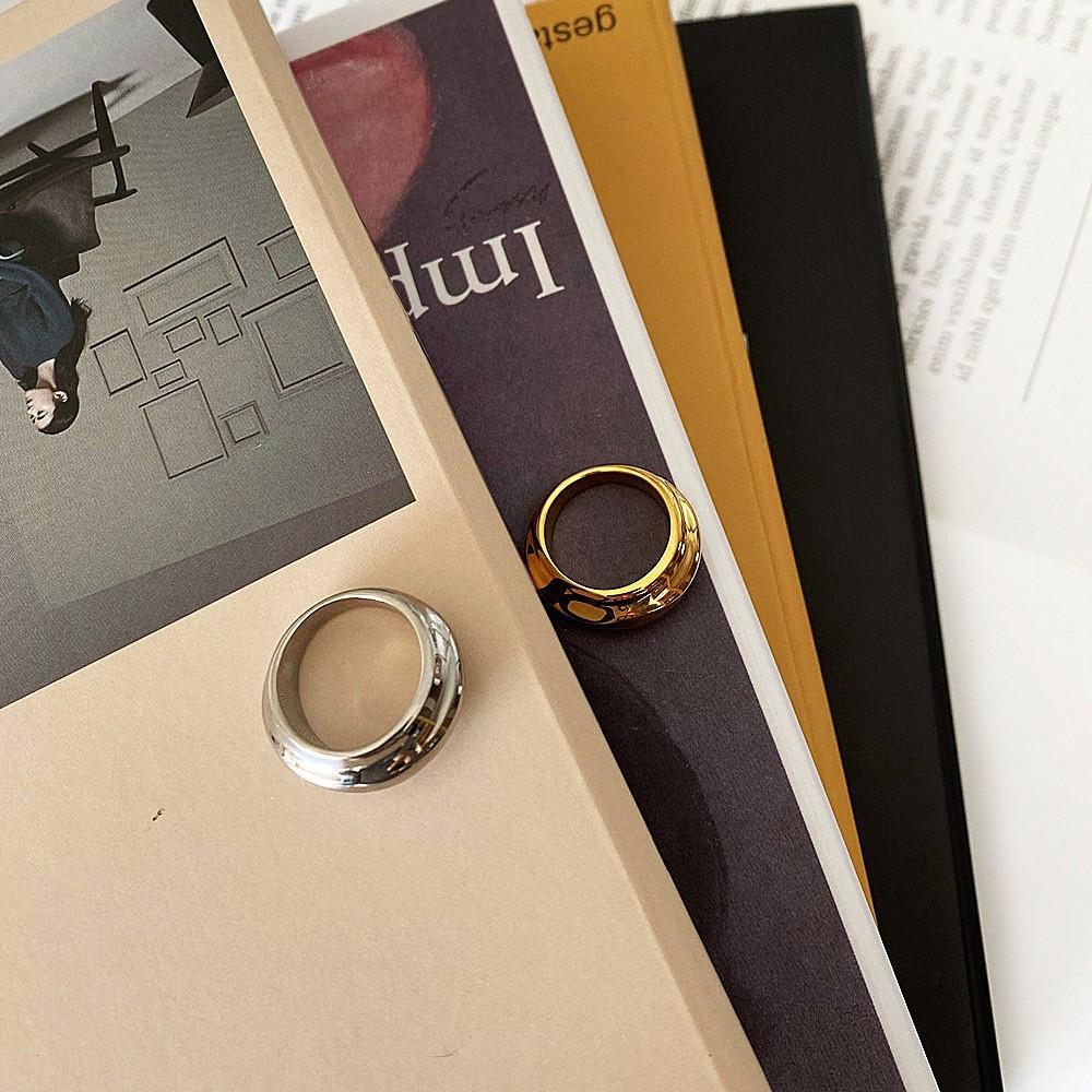 Japan and South Korea Irregular Geometric Exquisite Ring Titanium Steel Electroplating Stacked Wearing High-end Ring