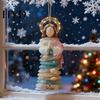 Religious Christmas Decor Sea Glass Jesus Ornament Handmade Hanging Decoration Christian Holiday Coastal Nativity Tree for