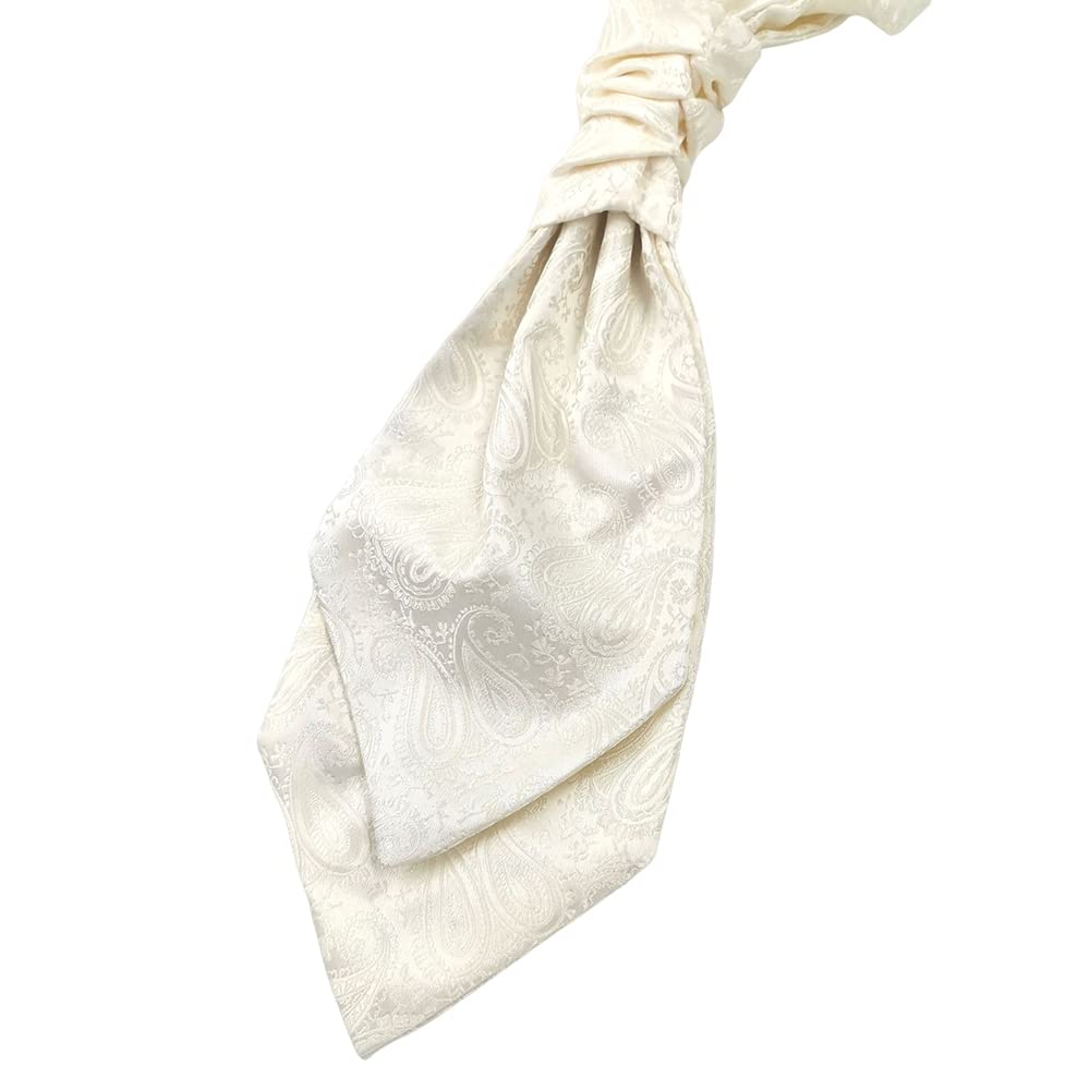 [NECOTIA] Amazon Exclusive Brand Necktie - Plain Paisley Pattern, One-Touch Fastening Ascot Tie - Perfect for Weddings, Graduations, Concerts,