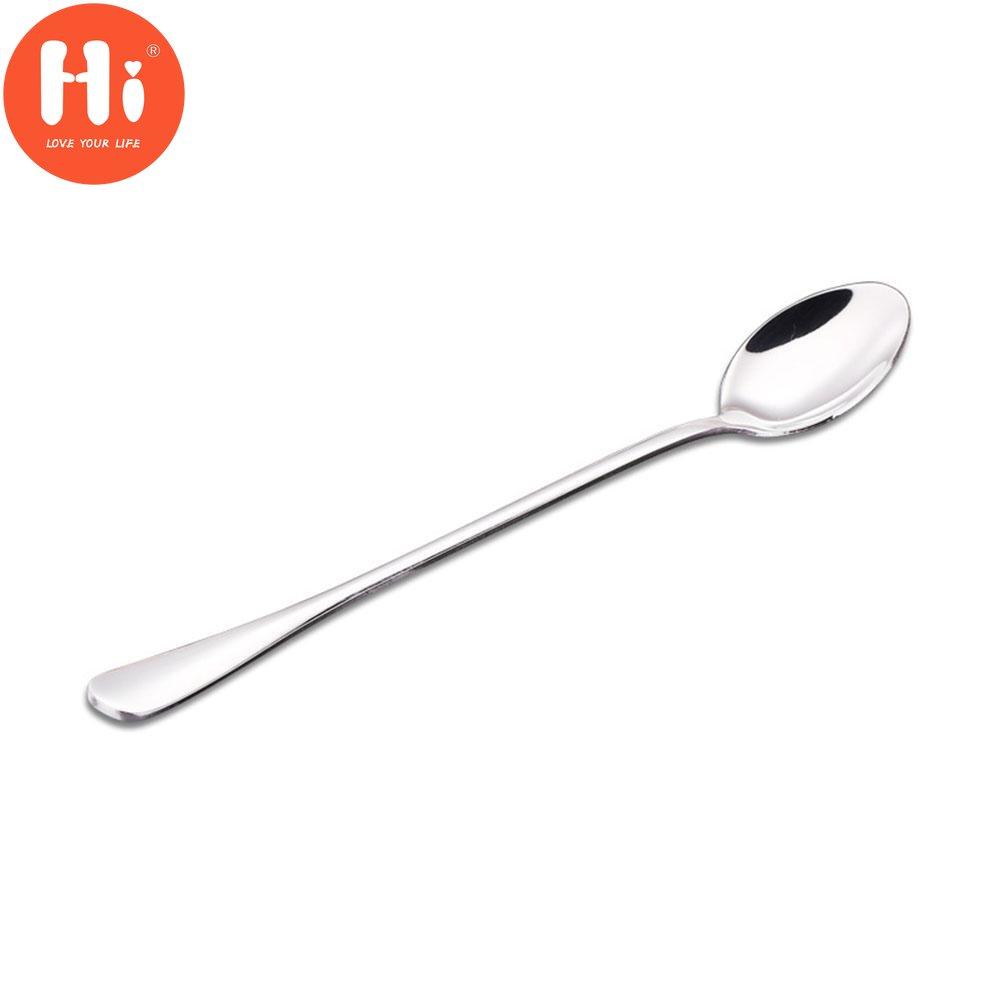 Hi 6pc Stainless Steel Long Handle Spoon Latte Glass Ice Cream Sundae Coffee Spoons