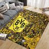 Dortmund Flannel Printed Carpet, Home Sofa Decoration for Living Room & Bedroom, Non‑Slip Play Flannel Floor Mat for Game Room