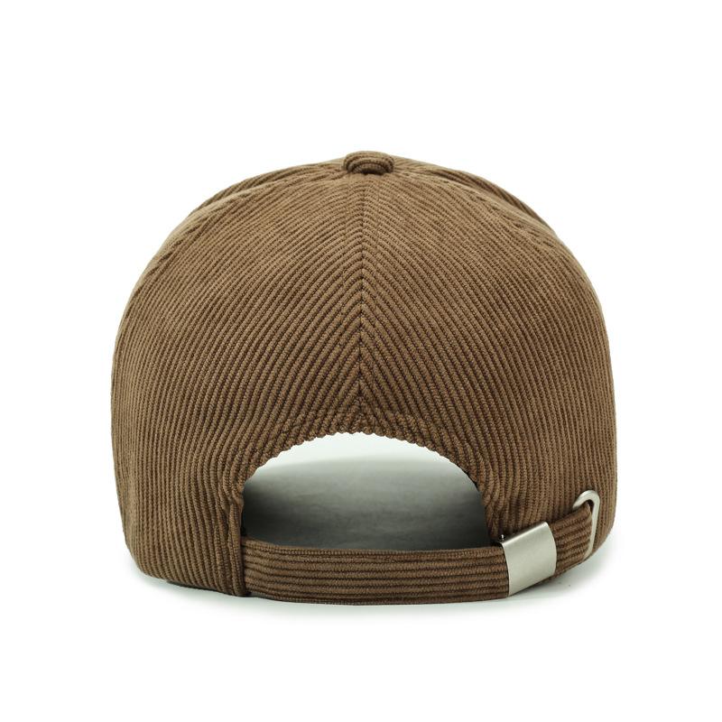 Corduroy Cap Letter Embroidery Baseball Cap for Men Women Outdoor Cap