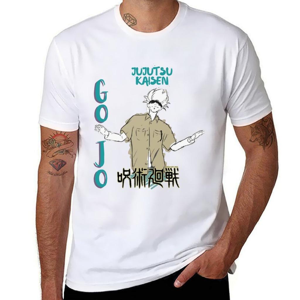 Gojo Dancing T-Shirt T Shirts for Man Slim Fit Cotton T Shirt Man Man T Shirts Graphic T-Shirt