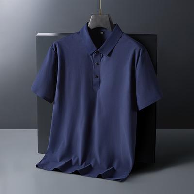 Men's Solid Color Quick Dry Short Sleeve Polo Shirt Office Casual