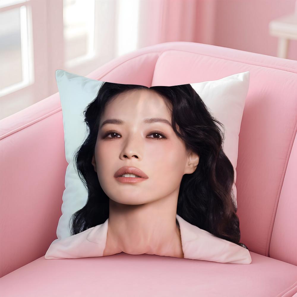 Chinese Star Fashion Elegant SShu Qi Cushion Cover Pillow Case Soft Friendly Fabric Concealed Zipper