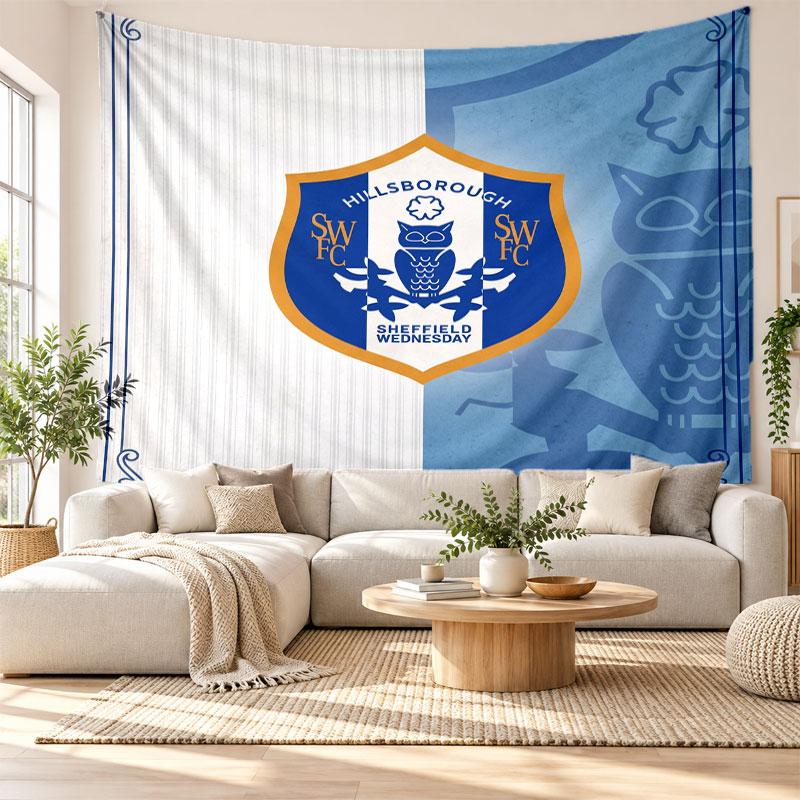 Sheffield Wednesday Wandkleed, Zacht Stof Wandkleed, Decoratieve Achtergrond Voor Slaapkamer Huis Muurkunst