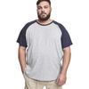 T-Shirt Raglan - Urban Classics - Grau/Marineblau - Kurze Ärmel - 90% Baumwolle - Normale Passform