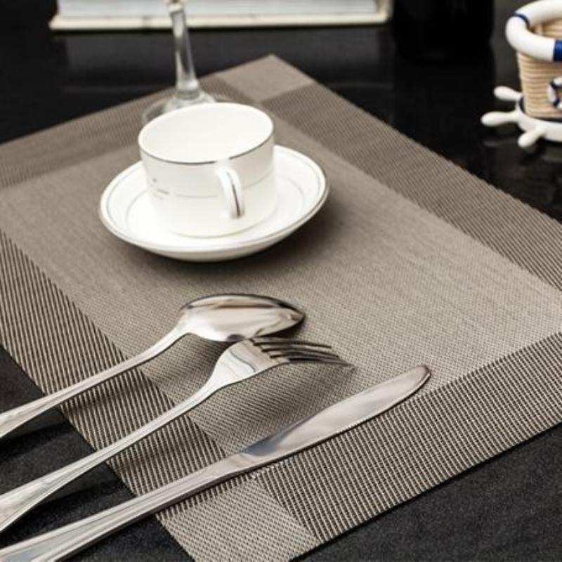 Teslin Placemat, European-style Western Placemat, Hotel PVC Placemat, Non-slip and Heat-insulating Coaster, Easy-to-wash and Quick-drying Table Mat