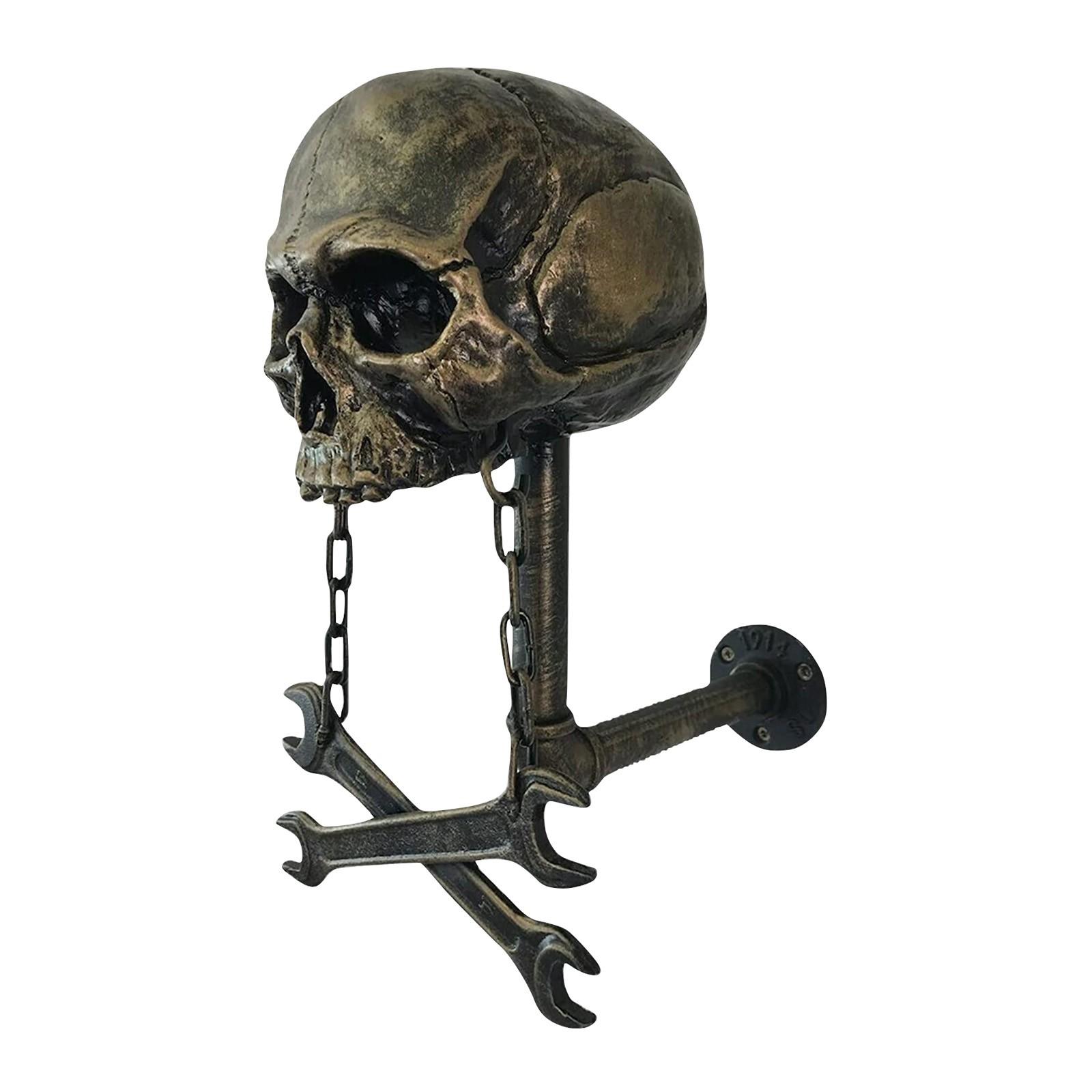 

Детский держатель для мотоциклетного шлема, настенный кронштейн из смолы, украшение в виде головы призрака, съемные поделки из смолы One Size