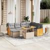 Vidaxl 8-Cz. Garden Furniture Set With Cushions, Beige, Poly Rattan