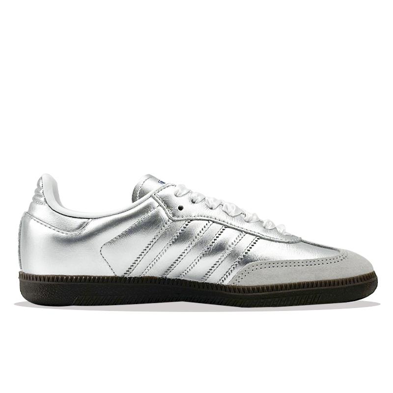 Adidas Originals SAMBA OG Silver Vine Tracing Light Cushioning, Wear Resistant Low top German Army Trainers Women's B75806(Team877-)