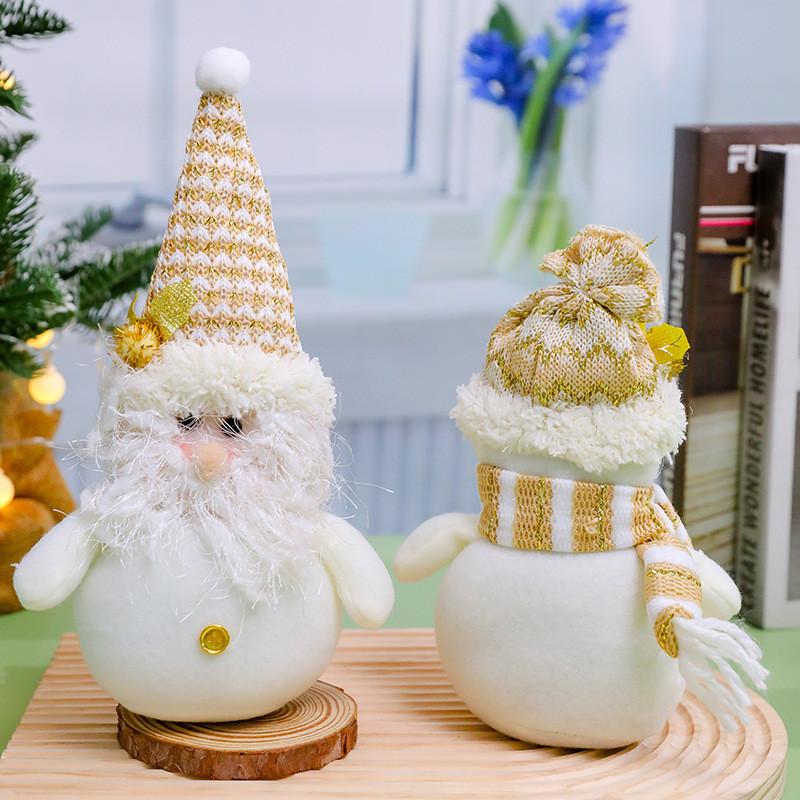 White Christmas Snowman Stuffed Toys Christmas decoration Santa Claus plush doll Xmas gift