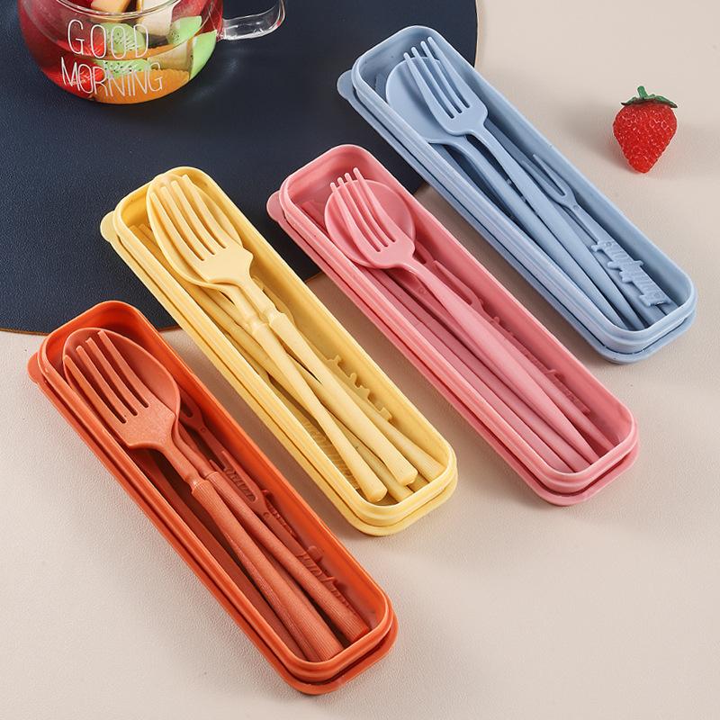 Compact Travel Camping Waist-High Seven-Piece Cutlery Set