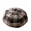 Japanese Style Plaid Beret Soft Newsboy Hat Breathable Octagonal Hat  Girls