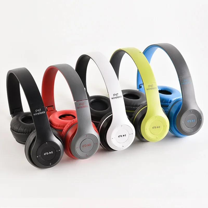 P47 Bluetooth 5.0 Kabelloser Kopfhörer Faltbar HIFI Stereo Bass Ohrhörer Kinderhelm Geschenk Mit Mikrofon USB-Adapter Für Spiel