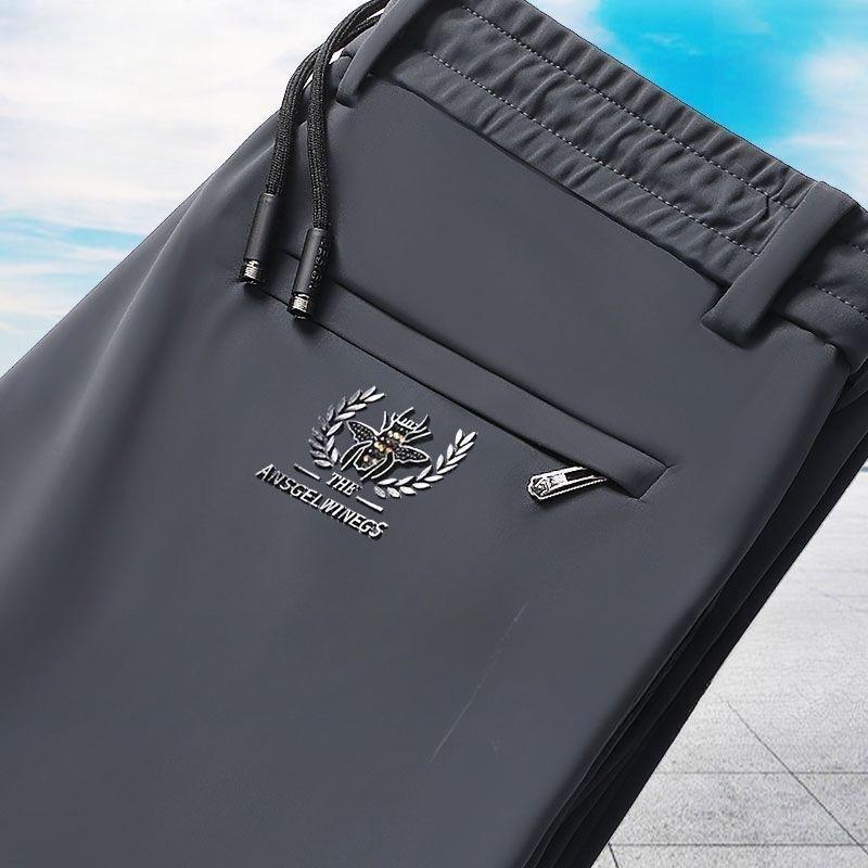 Calças de Verão para Homem, Calças Casuais Elásticas, Calças Longas Esportivas Leves de Secagem Rápida com Pernas Retas para Homem