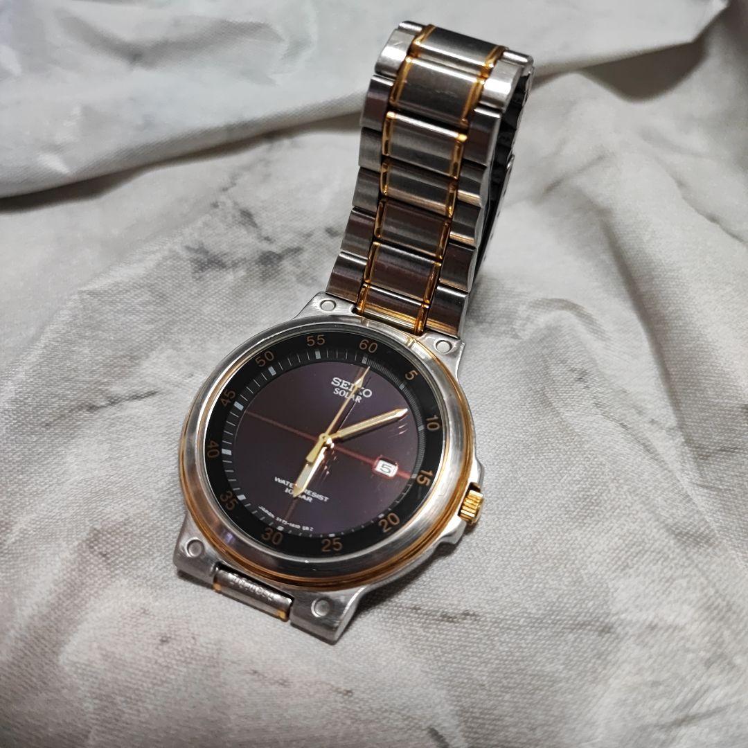 [Рабочее состояние/Хорошее состояние] Солнечные часы SEIKO 5Y75-1A10 90-е-00-е