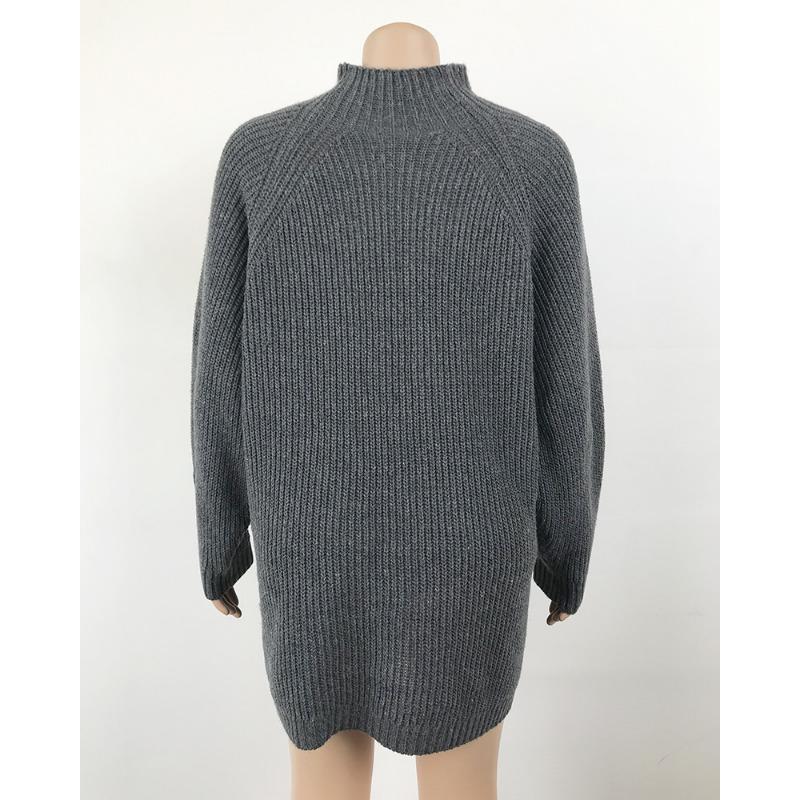 Herbst- und Winter-Neuheiten mittellange Raglanärmel Damenstrickwaren, Langarm-Pulloverkleid mit halbem Rollkragen, um warm und elegant zu bleiben YL1307