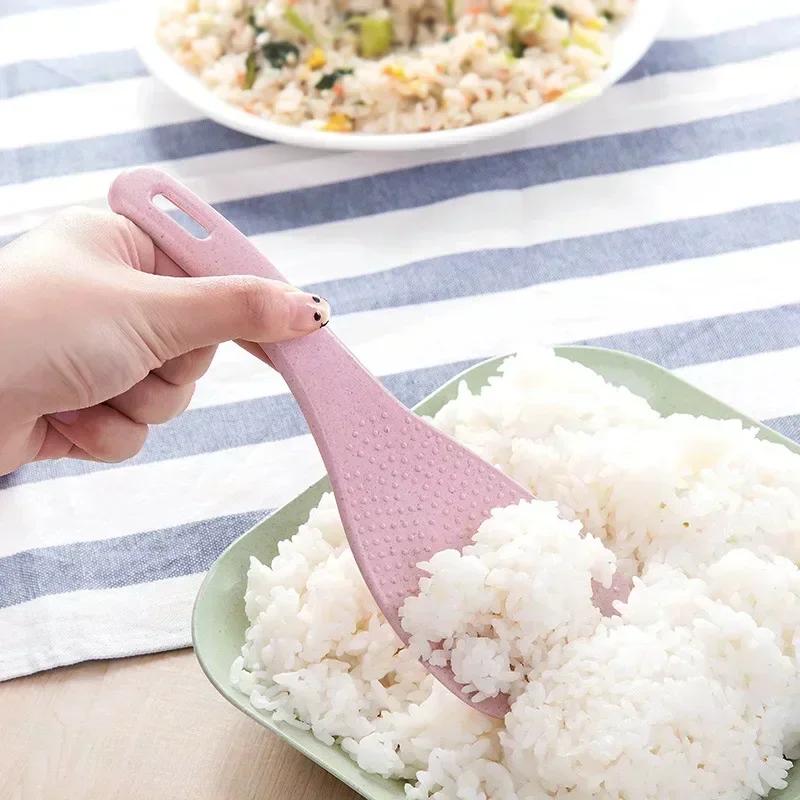 Nordic Style Wheat Straw Rice Spoon Handle Rice Cooker Rice Shovel Household Kitchen Cooking Tool Convenience Accessory Supplies
