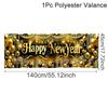 2026 Happy New Year Short Curtains Valances Fireworks&Balloons Windows Treatments New Year Decorations for Home Kitchen Bathroom