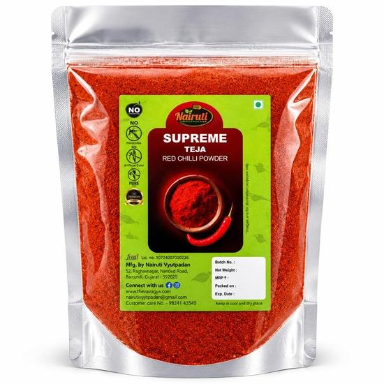 NAIRUTI VYUTPADAN | Pure & Spice Teja Red Chilli Powder 200g – 100% Natural, Very Spicy & Supreme Tikha | No Added Color or Preservatives