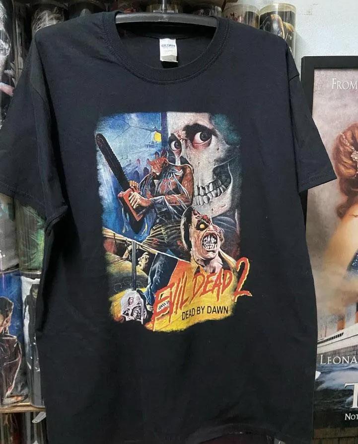Evil Dead 2 Horror Movie TShirt Unisex Tee Shirt Scary Movie Tshirt Birthday Gift Vintage Retro Movie Shirt Halloween Gift S