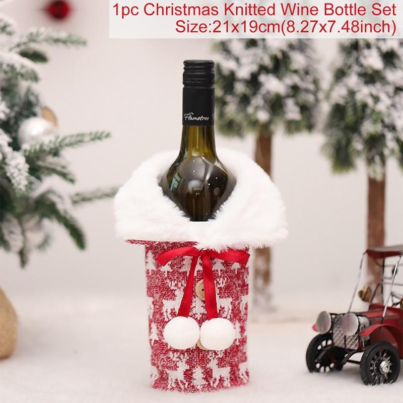 Christmas Wine Bottle Cover Merry Christmas Decorations For Home Christmas Ornament Xmas Table Decor New Year 2026 Navidad Gift