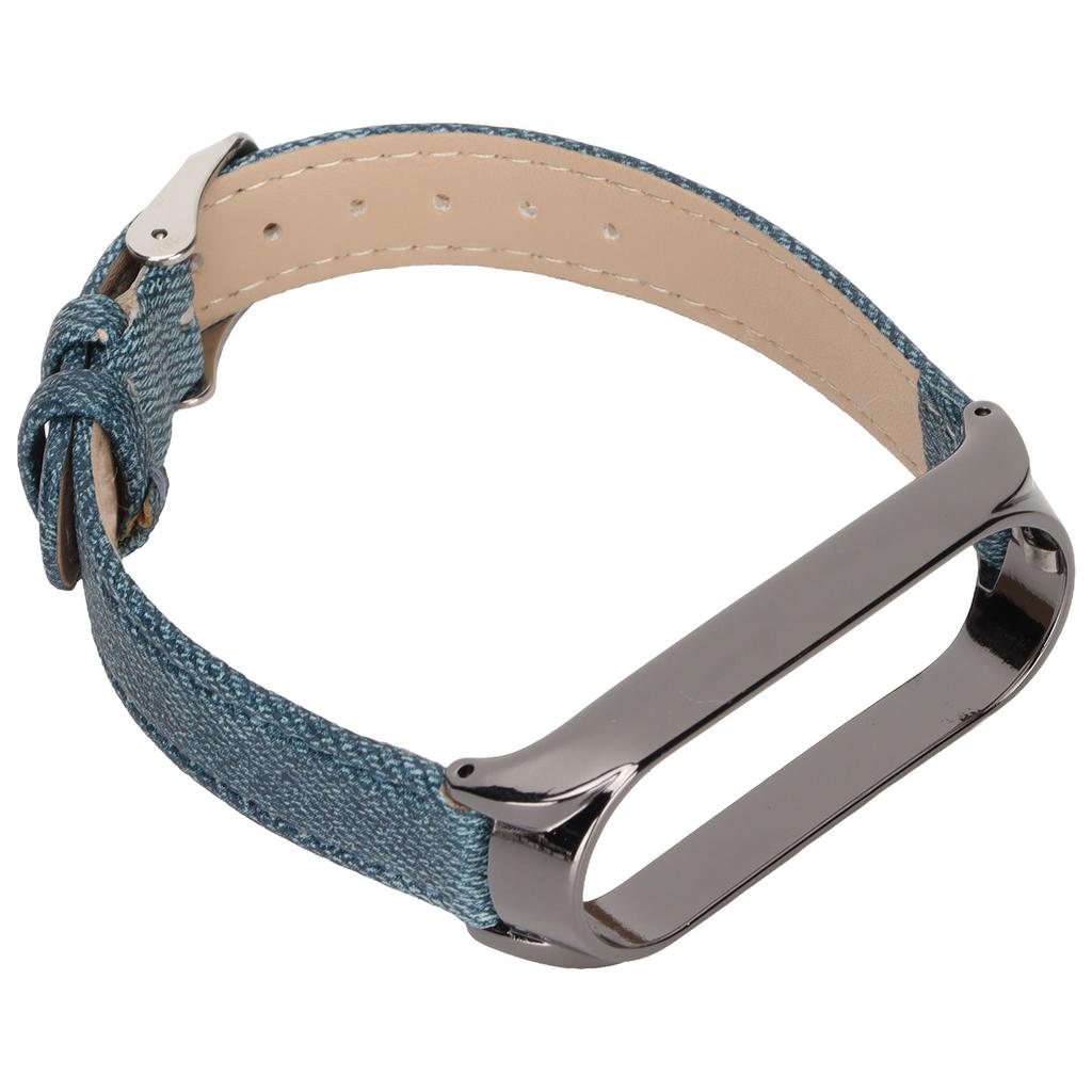 Denim Pattern Watch Bands Retro Wrist Straps Replacement for Xiaomi Mi Band 6 NFC Buckle StyleBlue