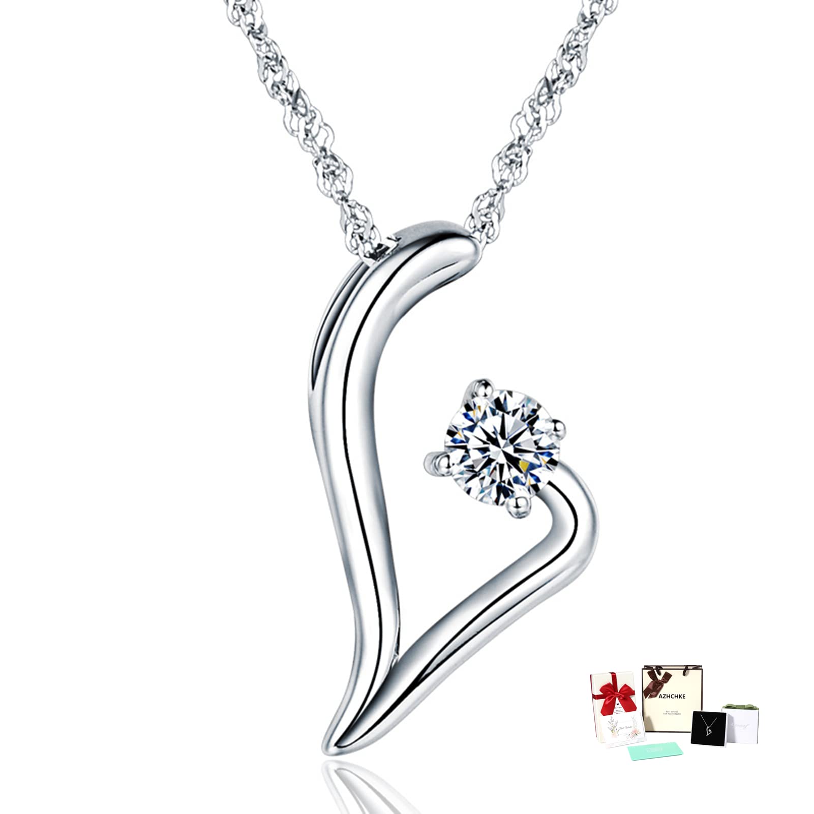 

Найвища якість День народження 925 Срібло Метал Алергія Весільна річниця Кулон Популярний Коробка в комплекті [AZHCHKE] Жіноче намисто, Популярний, Цирконій,