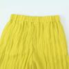 European & American Style Summer Wide Leg Elastic Waist Wrinkle-Effect Pants - Solid Color