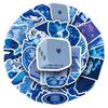 10/30/50pcs Vintage Low Pixel Blue Art Stickers INS Style Graffiti Decal DIY Luggage Scrapbook Journal Aesthetic Cartoon Sticker