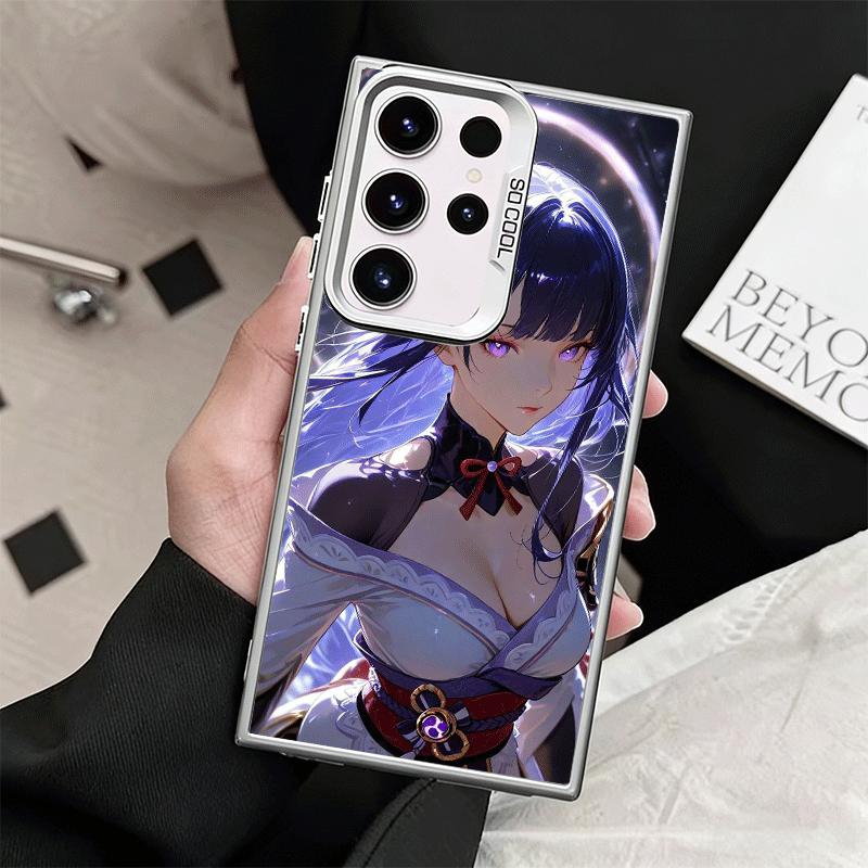 Genshin Impact Raiden Shogun Soft Phone Case for Samsung Galaxy S24 S25 FE S26 Edge S23 Ultra S22 Plus S21 + Shockproof Cover Ba