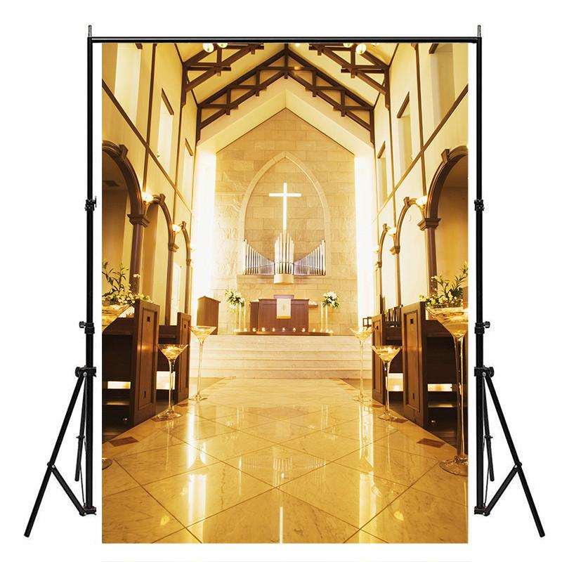 Church Backdrop for Halloween Christmas Party Decor,Photo Booth Studio Props,Home&Event Backgrounds,Wedding Decor