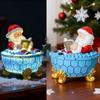 Christmas Ornament Santa Claus Shower Design LED Night Light Resin Craft Figure Living Room Desktop Ornament