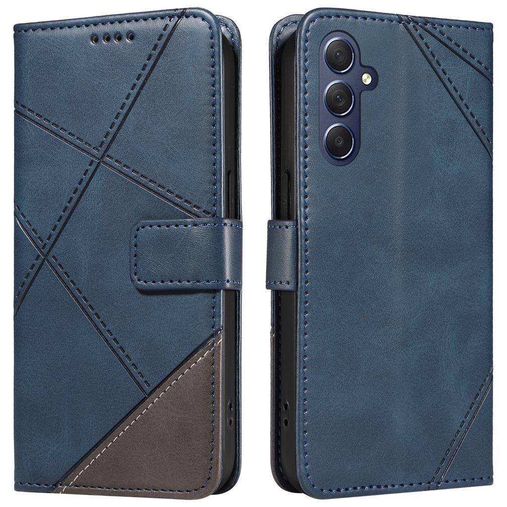 For Samsung Galaxy A55 5G Case Geometric Line Leather Phone Cover Card Slots Wallet